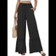 thumbnail image 1 of Pantalones Palazzo de Cintura Alta y Pierna para Mujer, con Encaje, para Playa, Holgados, Color Negro, Talla XXL, 1 of 6