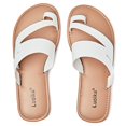 thumbnail image 1 of Sandalias Luoika para mujer, planas y anchas, blancas, talla 39EU/7UK/9US, 1 of 8