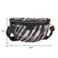 thumbnail image 1 of Bolsa Riñonera de PU con cadenas, riñonera, riñonera, bandolera para mujer (negro) Likrtyny Para Estrenar, 1 of 9