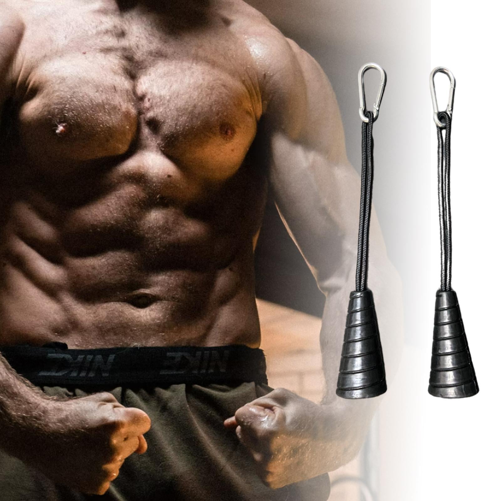Pull Down Rope Bicep Tricep DIY Pulley Cable Attachment Double Headed Handle single Walmart