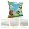 thumbnail image 4 of Leisuo Cartoon Throw Pillow Cushion Cover, Relaxing in Flowers Nature Butterfly Lion King Graphic, Decorative Rectangle Accent Pillow Case,Orange Blue Yellow, 4 of 5