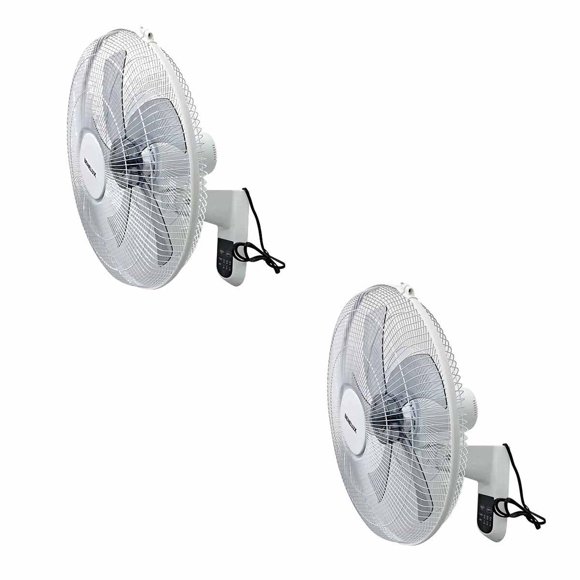 2Pz Ventilador De Pared 18" 5 Aspas Blanco 70W Benelux Timer