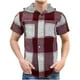 thumbnail image 1 of Camisas de Manga Larga para los Hombres con Capucha Botón Cuadrado Blusa Casual, Hombre de Manga Corta Botón Abajo Camisas, 1 of 5