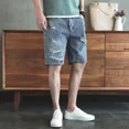 thumbnail image 5 of Pantalones cortos de mezclilla para hombre, rectos, rotos, con bolsillos, pantalones vaqueros cortos para hombre, novedad en oferta, pantalones cortos originales populares de Harajuku, pantalones cort, 5 of 5