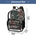 thumbnail image 4 of Ttyddzy Clear Backpack Heavy Duty PVC Transparent Backpack for College Workplace, Green Red and White Striped Leaves, 4 of 8