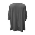 thumbnail image 5 of Otvok Womens Plus T-Shirt Summer Casual Loose Short Sleeve Solid Color Loose Pocket Tops, 5 of 6