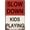 Warning Sign 2, variant on Speed Limit Sign Slow Down Kids Playing Signs - 8"x12" Funny Vintage Tin Metal Sign, Traffic Speed Decor for Home Man Cave Street Road