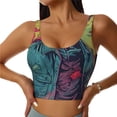 thumbnail image 2 of Picia Neon Zombie Skull Sports Bra for Women,Padded Strappy Sports Bras Medium Support Yoga Bra with Removable Cups,Running Yoga Bra-XX-Large, 2 of 9