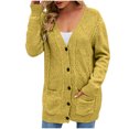 thumbnail image 6 of Women's Cable Knit Cardigan Open Front Long Sleeve Button Down Coat Casual Loose Soft Sweaters Outerwear Ladies Clothes, 6 of 8