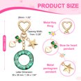 thumbnail image 2 of Uxcell Cute Initial Letter Keychain for Bag Backpack Purse Car Keys Green Letter O, 2 of 7