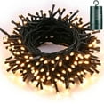 thumbnail image 1 of Battery Christmas Lights, 68.9ft 200 LED Christmas with 8 Twinkle Modes, Timer, Waterproof Battery Operated for Home, Garden, Party, Holiday, Christmas Decorations (Warm White), 1 of 8