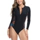 thumbnail image 2 of Traje de Buceo de Manga Larga de la Moda de la Playa de las Mujeres Traje de Baño Siameso, Surf de Verano Y Traje de Baño de Playa, 2 of 9