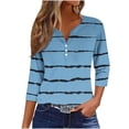 thumbnail image 2 of mfyjkho Tops Para Hacer Ejercicio Para Mujer, Camiseta Estampada Informal Y De Moda Para Mujer Con Cuello En V Y Mangas 3/4 Tops Para Salir Para Mujer S, 2 of 5