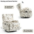thumbnail image 4 of DREAMSIDEA Recliner Swivel Glider Rocker Nursery Chair for Adults, High Back Upholstered Rocking Armchair for Living Room, Manual Reclining Sofa Lounge Chair with Deep Seat in Fabric - Beige Plants, 4 of 5