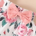 thumbnail image 2 of Infant Newborn Baby Girl Romper Clothes 3 Piece Sets Daddy's Girl Print Ruffle Ribbed Romper Tops + Floral Shorts + Headband Bow Kaprioy Toddler Girl Clothes 0 3 6 9 12 18 Months, 2 of 6