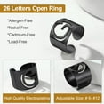 thumbnail image 4 of KeyStyle Letter Initial Rings for Women Men Black Plated Cuff Statement Rings Adjustable Personalised Jewelry Mother's Day Gift for Mom, 4 of 10