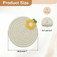thumbnail image 2 of 2Pcs Manteles Individuales Redondos Trenzados, 4.7" Manteles Tejidos para Mesa de Cocina con Flor para Decoración de Granja (Beige), 2 of 7