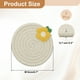 thumbnail image 2 of 2Pcs Manteles Individuales Redondos Trenzados, 4.7" Manteles Tejidos para Mesa de Cocina con Flor para Decoración de Granja (Beige), 2 of 7