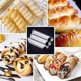 thumbnail image 7 of 19 PCS Cannoli Tubes Set, Non-stick Stainless Steel Tubular Shaped Baking Molds with Cleaning Brush, Reusable Silicone Piping Bag, Long Piping Tip for Cream Horn Danish Pastry, Cream Roll, Croissant, 7 of 7