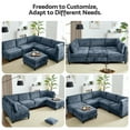 thumbnail image 5 of Advwin Oversized Modular Sectional Sofa, 6 Seat Plush Chenille Couch with Storage Ottoman & Thick Cushions, Modern Comfy Convertible L Shaped Sleeper Sofa Bed for Living Room, Blue, 5 of 12