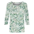thumbnail image 5 of JTZGDY 3/4 Sleeve Tops for Women Dressy Casual Summer Tie Dye Gradient Color Print T-Shirts Lightweight Comfy Floral Pattern Graphic Tunic Tees Blouse Multicolor#14 XL, 5 of 6