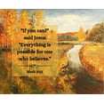 thumbnail image 2 of ArtsyQuotes 31x26 White Modern Wood Framed Museum Art Print Titled - Bible Verse Quote Mark 9:23, Issac Levitan - Autumn Water, 2 of 4