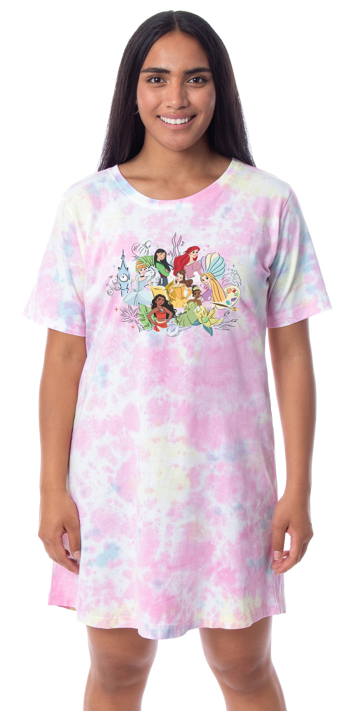 Disney Womens' Princesses Characters Nightgown Sleep Pajama Shirt (XX