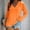 509_Orange, variant on Plain T Shirts for Women Retro Double V Neck Long Sleeve Loose Casual Blouse Tee Summer Tops