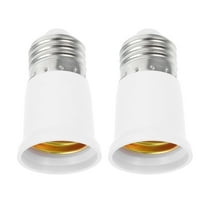 Masteelf  2 Pcs Light Bulb Socket Extension Lamp Holder Adapter White