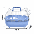thumbnail image 3 of OANLKGI Small Pet Travel Carrier 10.83 x 8.66 IN Acrylic Viewing Panels Transparent Animal Transport Box Water Bottle and Carry Handle Portable Ventilated Pet Cage Pet Travel Blue, 3 of 5