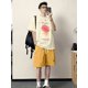 thumbnail image 4 of Conjunto de camisetas y pantalones cortos para hombre, de algodón blanco, para entrenamiento, ropa de verano, conjuntos para hombre, ropa juvenil emo, oferta, conjunto holgado de 2 piezas, 4 of 4