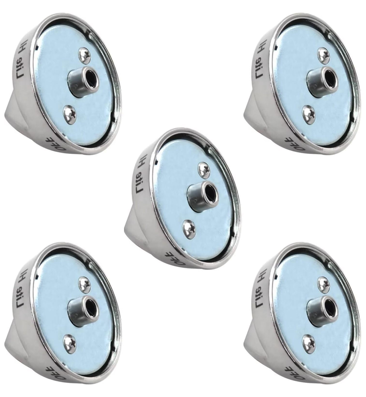 Upgraded 5pcs DG64-00472A Stove Knob Dial Stainless Steel Knob Replace DG64-00347A, DG64-00347B, DG64-00472B, DG64-00472C, DG64-00472G, DG64-00473A, DG64-00473B, DG68-00101B Fit for
