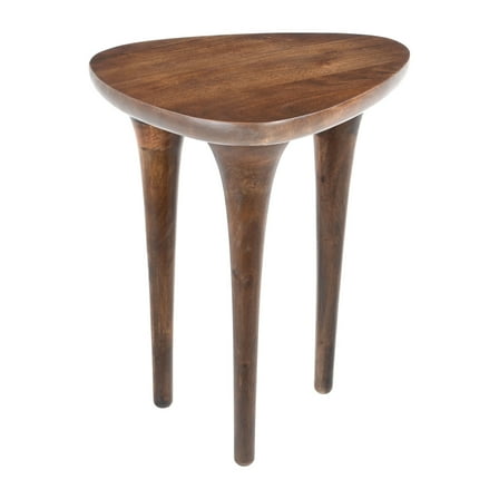 Spiker Side Table Walnut End Table, Modern Style, Mango Wood triangular shape tabletop, Mango Wood, Indoor Living