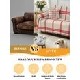 thumbnail image 5 of Yellow Buffalo Plaid Sofa Covers for 2-3 Cushion Couch L-Shaped Sectional, Red Lines Grid Pattern Vintage Washable Sofa Covers Slipcover for Living Room Furniture, Couch Cover Blanket 71"x134", 5 of 9