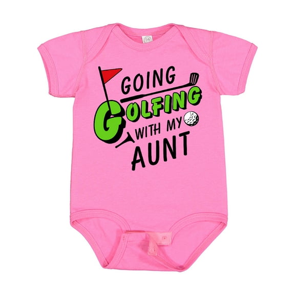Inktastic Going Golfing with My Aunt- Kids Golf Boys or Girls Baby Bodysuit
