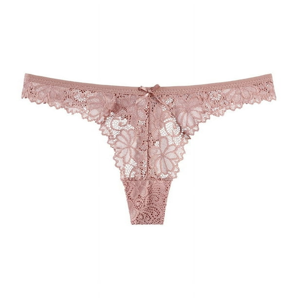 Tanga de mujer seductora transparente hueca, sexy, de encaje, de cintura baja, pantalones de algodón para mujer, ropa interior para mujer
