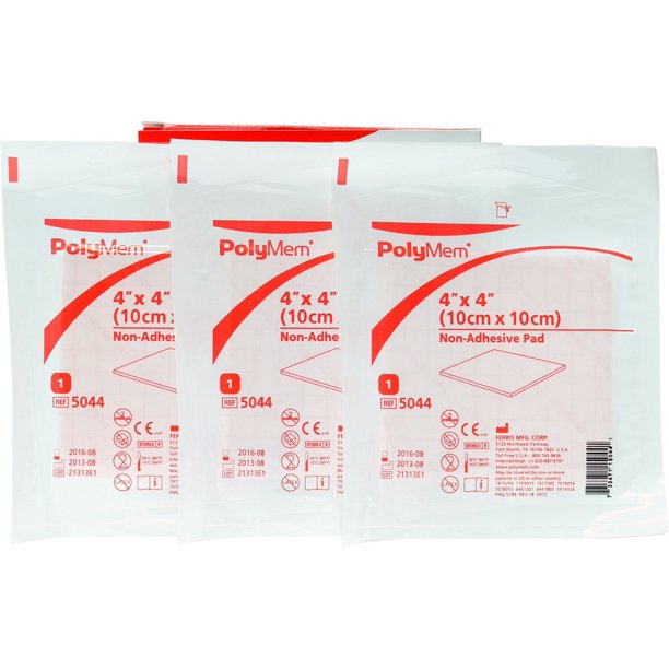 Polymem 4" x 4" NonAdhesive Pad (Box of 15) Wound Dressing Walmart