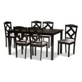 thumbnail image 2 of Baxton Studio Ruth Modern Transitional Grey Fabric Upholstered and Dark Brown Finished Wood 7-Piece Dining Set, 2 of 7