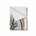 thumbnail image 2 of Goat Soft Flannel Fleece Throw Blanket, Colorful Ornamented Head of Goat Totem Tattoo Inspired Design, Cozy Plush for Indoor and Outdoor Use, 60" x 80", Multicolor, by Ambesonne, 2 of 6