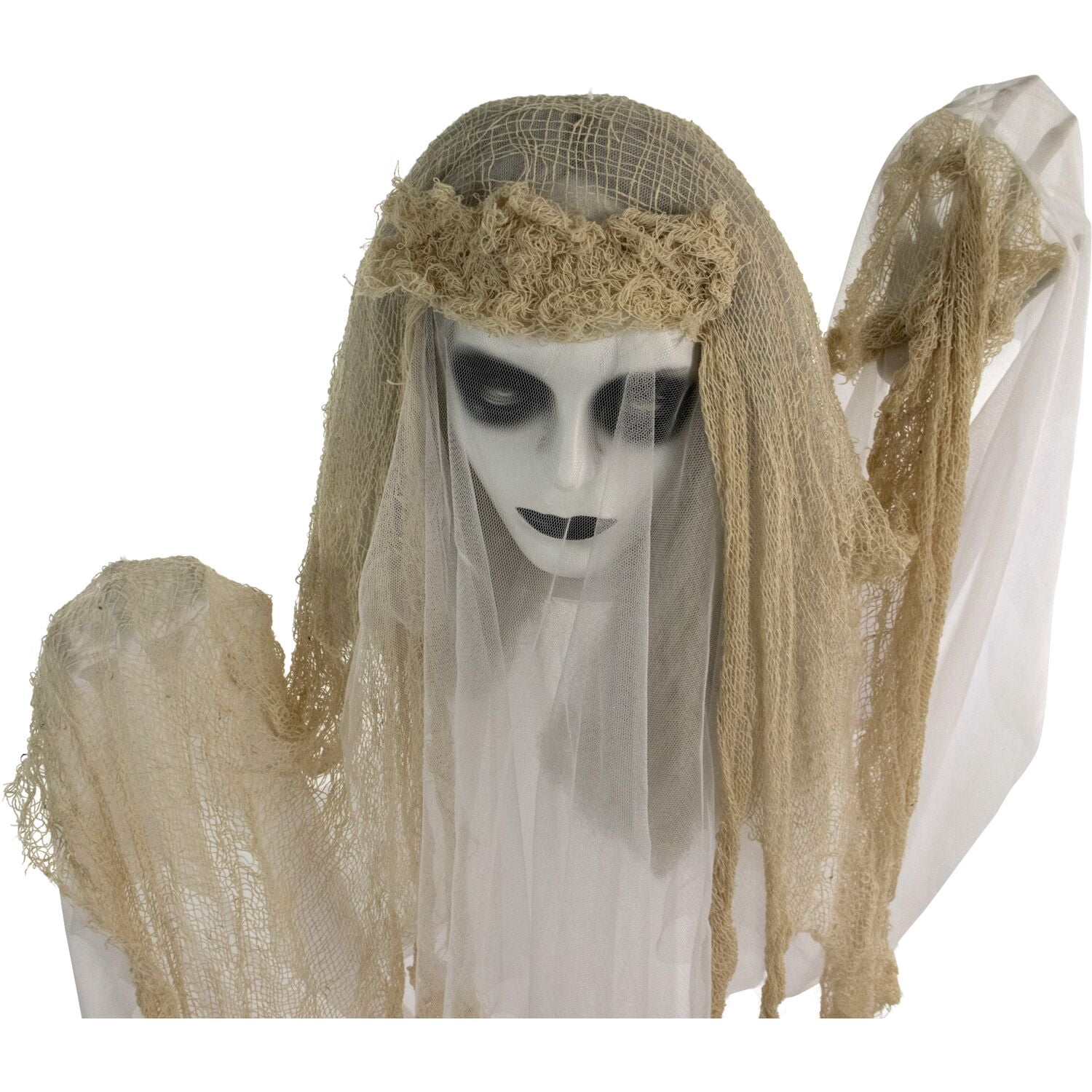 Haunted Hill Farm 47 in Animatronic Ghost Bride Indoor/Covered Outdoor Halloween Decoration, HHGHST-2HLA
