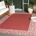 thumbnail image 2 of Safavieh Courtyard Regent Oriental Indoor/Outdoor Area Rug, Red/Natural, 6'7" x 9'6", 2 of 14