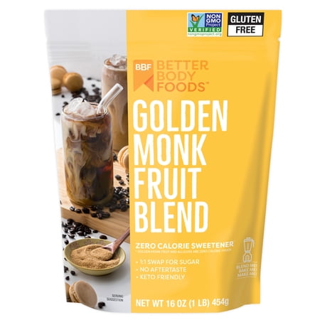 BetterBody Foods Golden Monk Fruit Sweetener Blend, Sugar Substitute, 1 lb