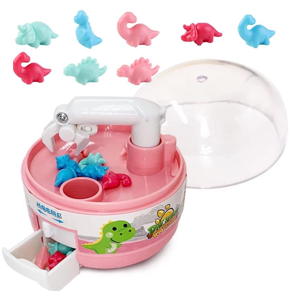 Egdank Mini Claw Machine Toys Miniature Dinosaur Grabbing Machine