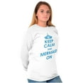 thumbnail image 4 of Keep Calm Mermaid On Beach Day Cute Women Plus Size Long Sleeve Graphic Tee Brisco Brands 3X, 4 of 5
