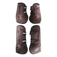 thumbnail image 2 of S SERENABLE 4Pcs Horse Boots Support Leg Guard for Jumping Riding Equestrian Accessories brown L, 2 of 9