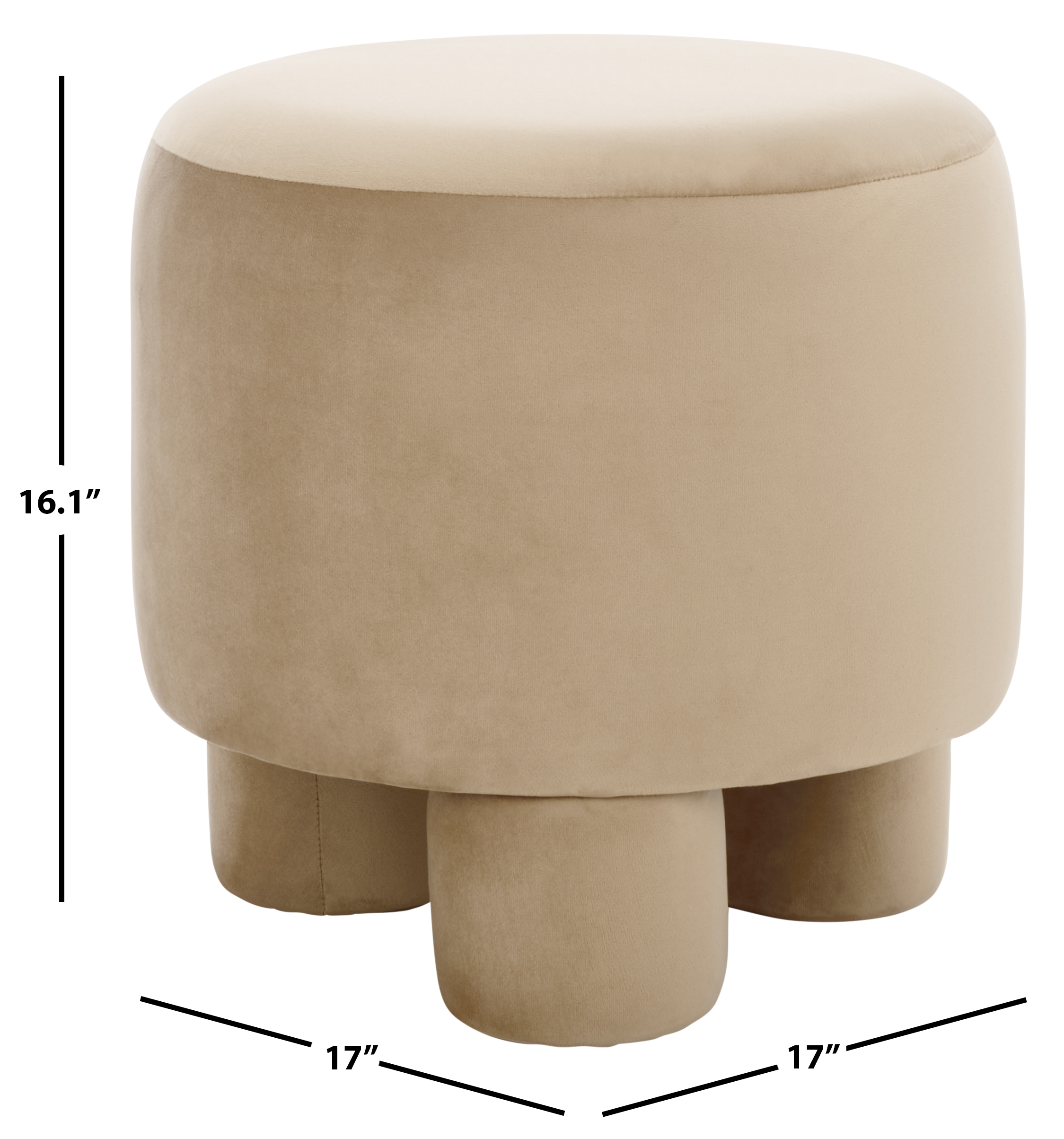Safavieh Naref Modern Round Ottoman, Tan
