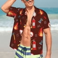 thumbnail image 5 of Lsque Fire Extinguisher pattern Hawaiian Shirt for Men, Unisex Summer Beach Casual Short Sleeve Button Down Shirts-Small, 5 of 9