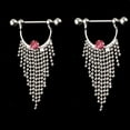thumbnail image 4 of Borlas de Cristal Salvador anillos de joyería del cuerpo 14g acero inoxidable Cristal rosa, 4 of 8