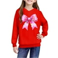 thumbnail image 4 of Lorytime Christmas Hoodies for Kids Boys Girl Bow Sweatshirt Long Sleeve Pullover Drop Shoulder Soft Tops Red 3 Years, 4 of 4
