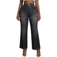 thumbnail image 3 of Cutuoiiu Women Comfortable High Waist Flare Jeans Look Pants with Pockets Everyday Wear Stretch Trousers Gifts, 3 of 9
